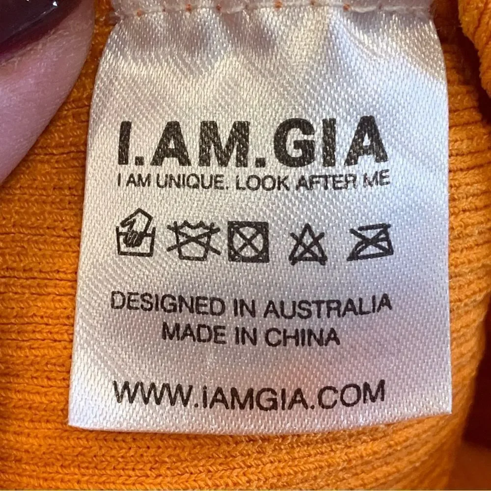 I.AM.GIA Thea Orange Knit Sweater Cropped Size Small - Picture 9 of 12